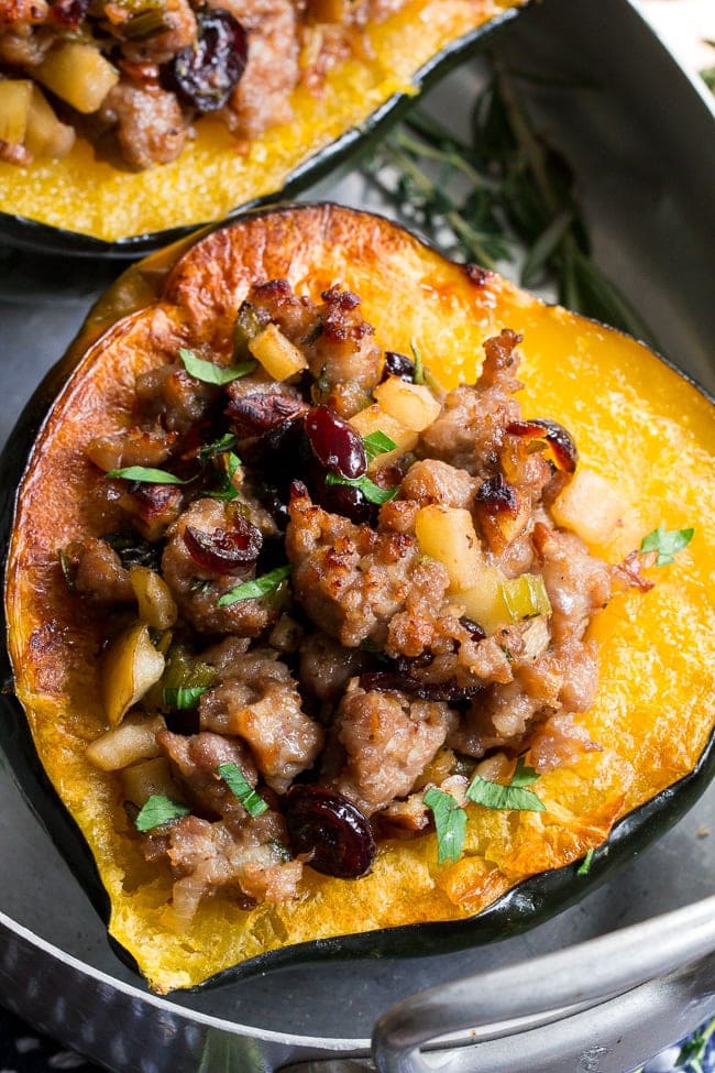 Sausage stuffed acorn squash