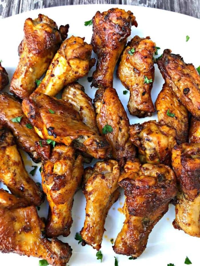 Crispy keto air fryer buffalo chicken hot wings