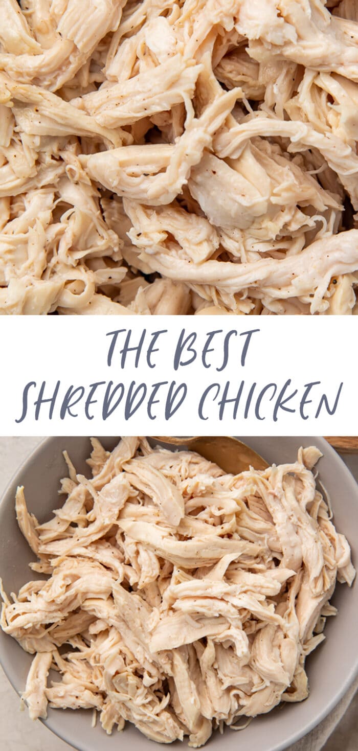 Pinterest graphic for shredded chicken