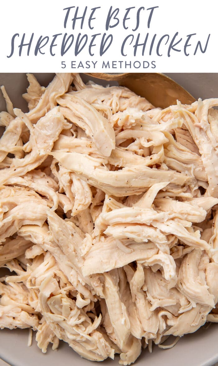 Pinterest graphic for shredded chicken