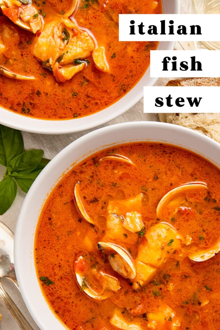 Pinterest graphic for Italian fish stew