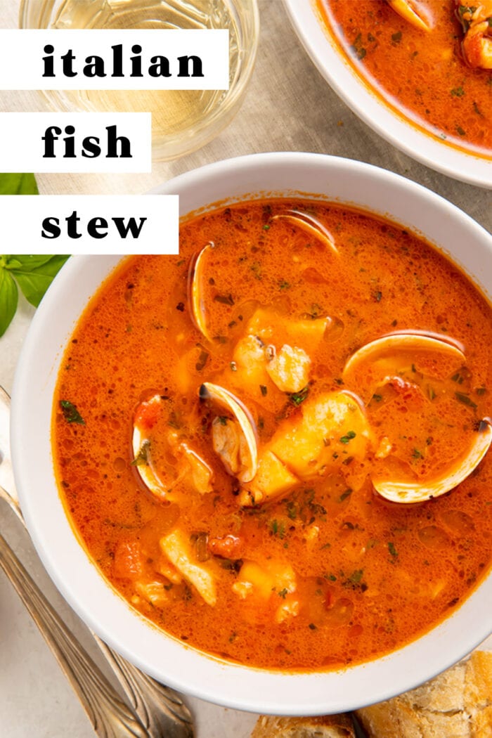 Pinterest graphic for Italian fish stew