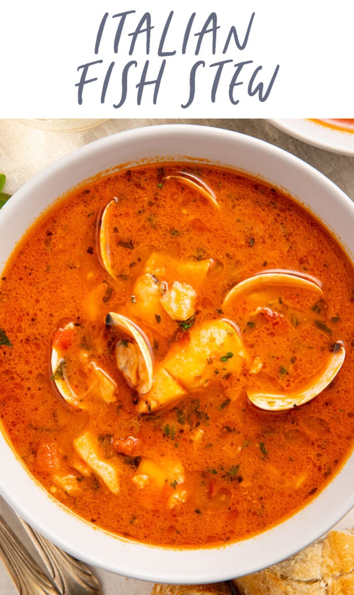 Pinterest graphic for Italian fish stew