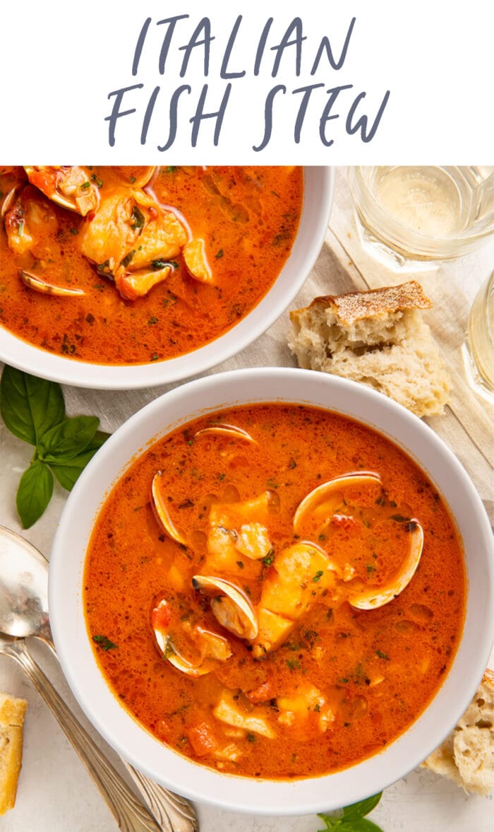 Pinterest graphic for Italian fish stew