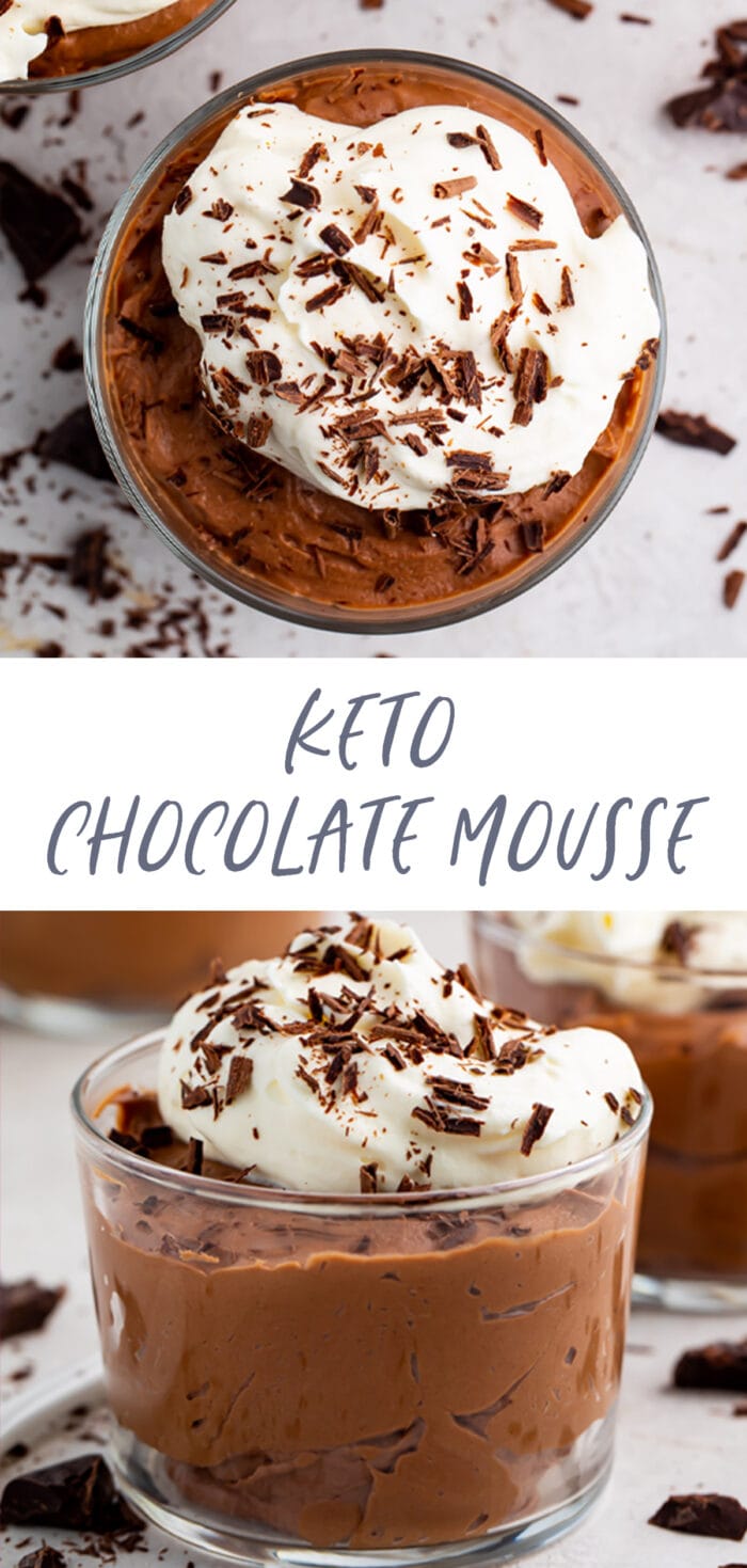 Pinterest graphic for keto chocolate mousse