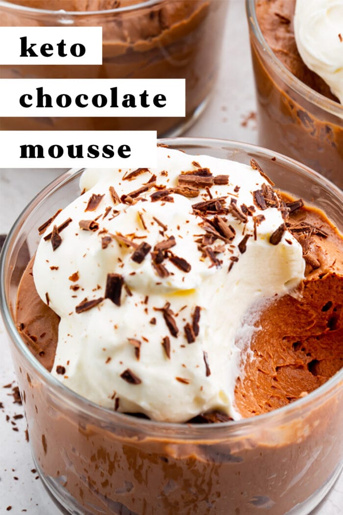 Pinterest graphic for keto chocolate mousse