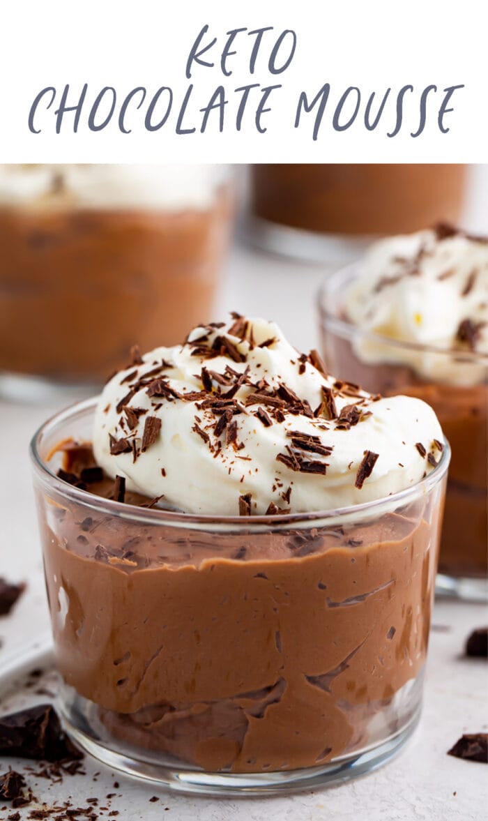 Pinterest graphic for keto chocolate mousse