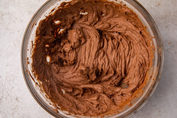 Chocolate mousse in a glass bowl