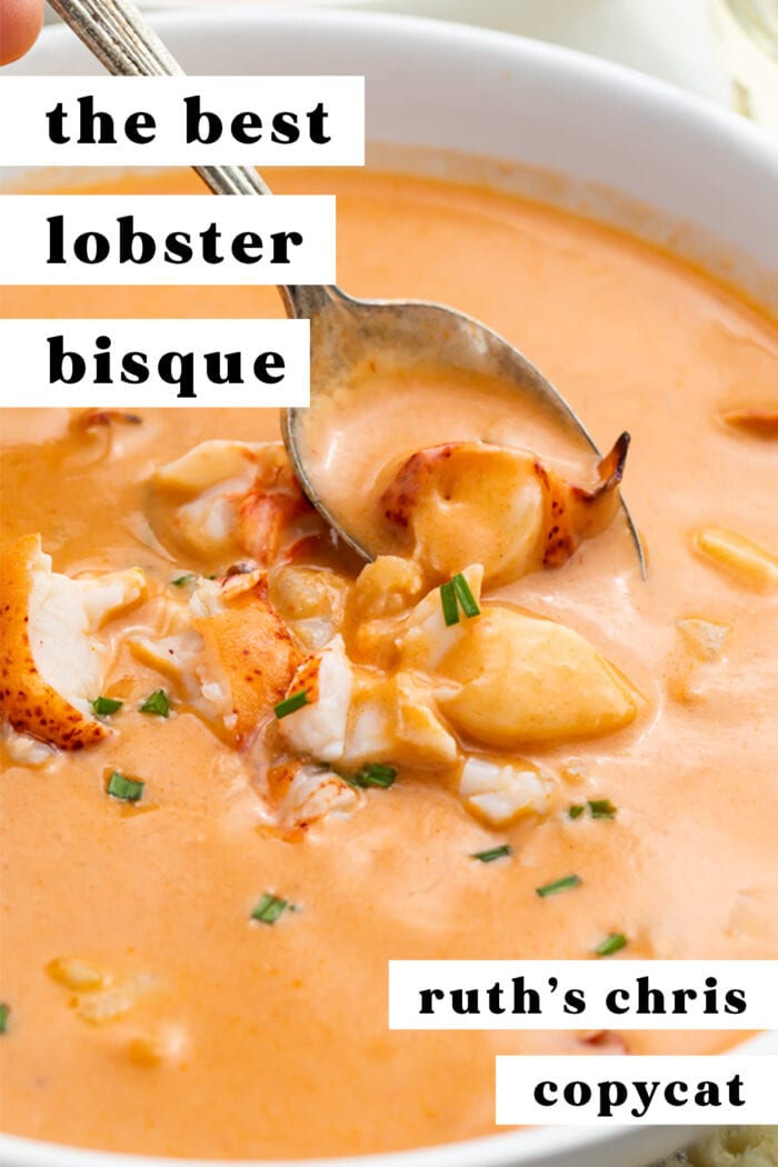 Pinterest graphic for lobster bisque