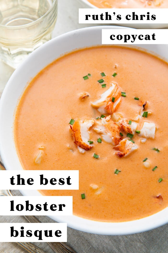 Pinterest graphic for lobster bisque