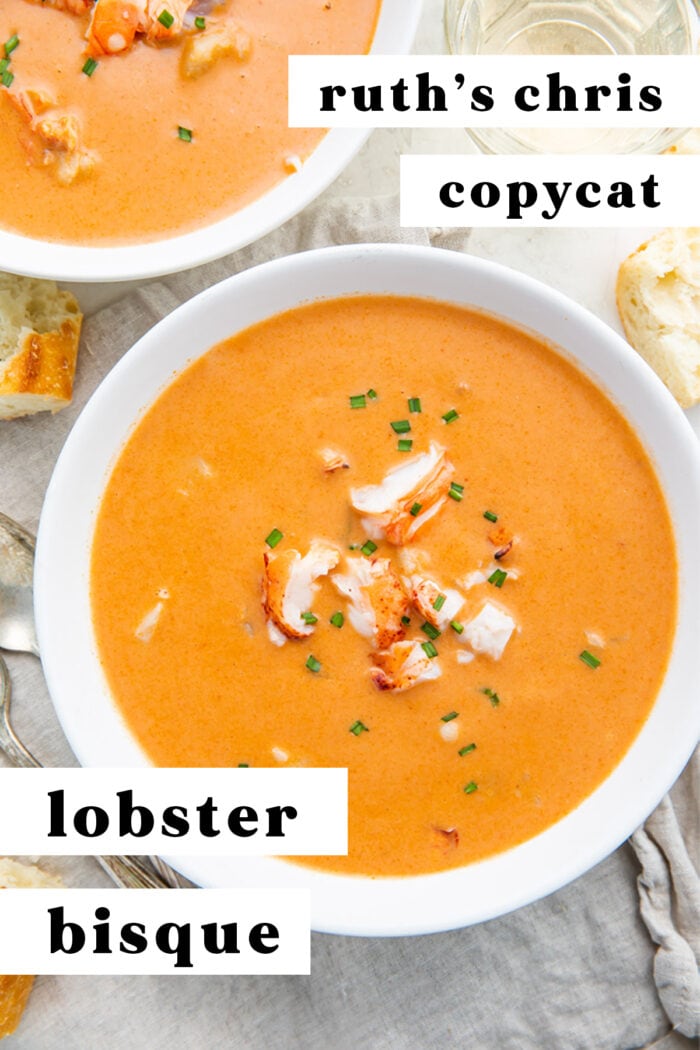 Pinterest graphic for lobster bisque