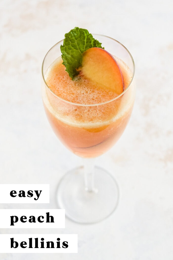 pinterest graphic for peach bellinis