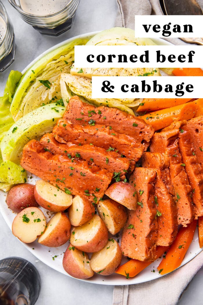 Pinterest graphic for vegan corned beef