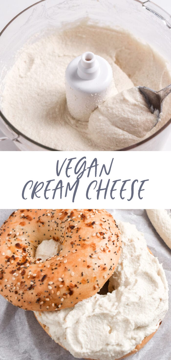 Pinterest graphic for vegan cream cheese