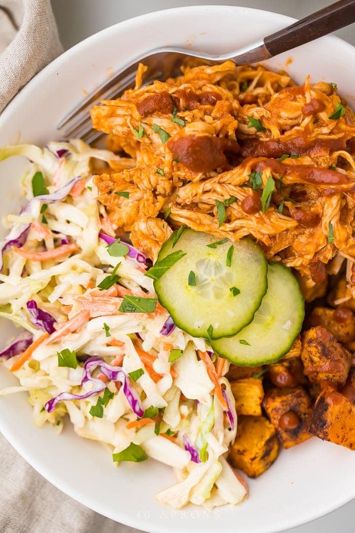 BBQ shredded chicken bowls