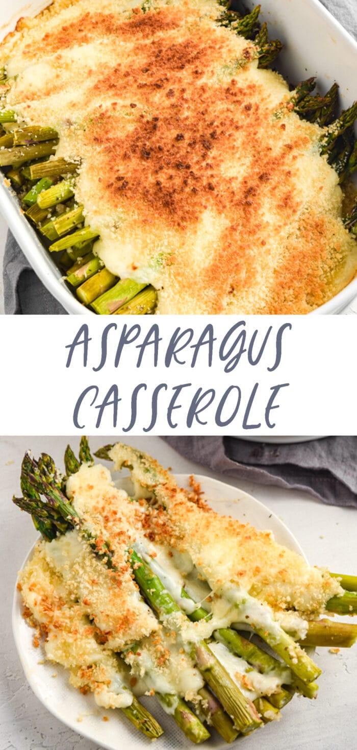 Pin graphic for asparagus casserole