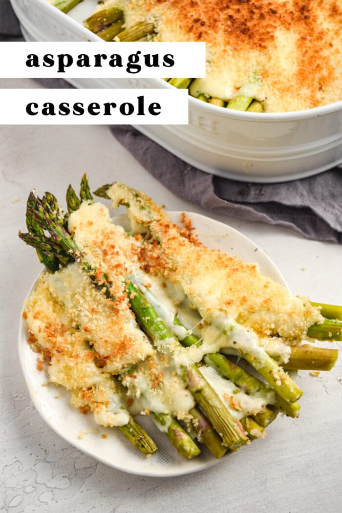 Pin graphic for asparagus casserole