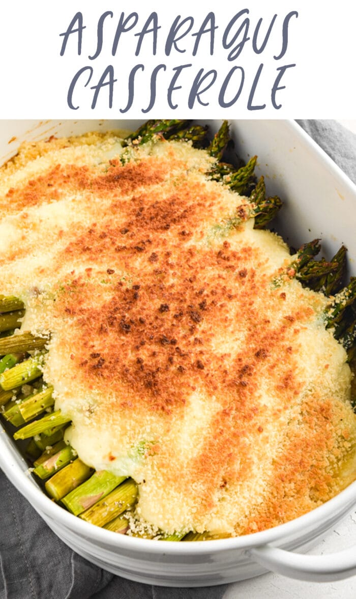 Pin graphic for asparagus casserole