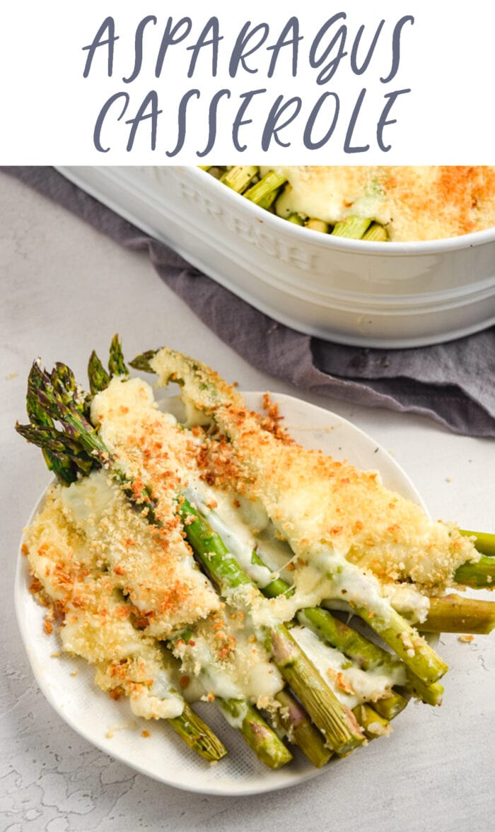 Pin graphic for asparagus casserole