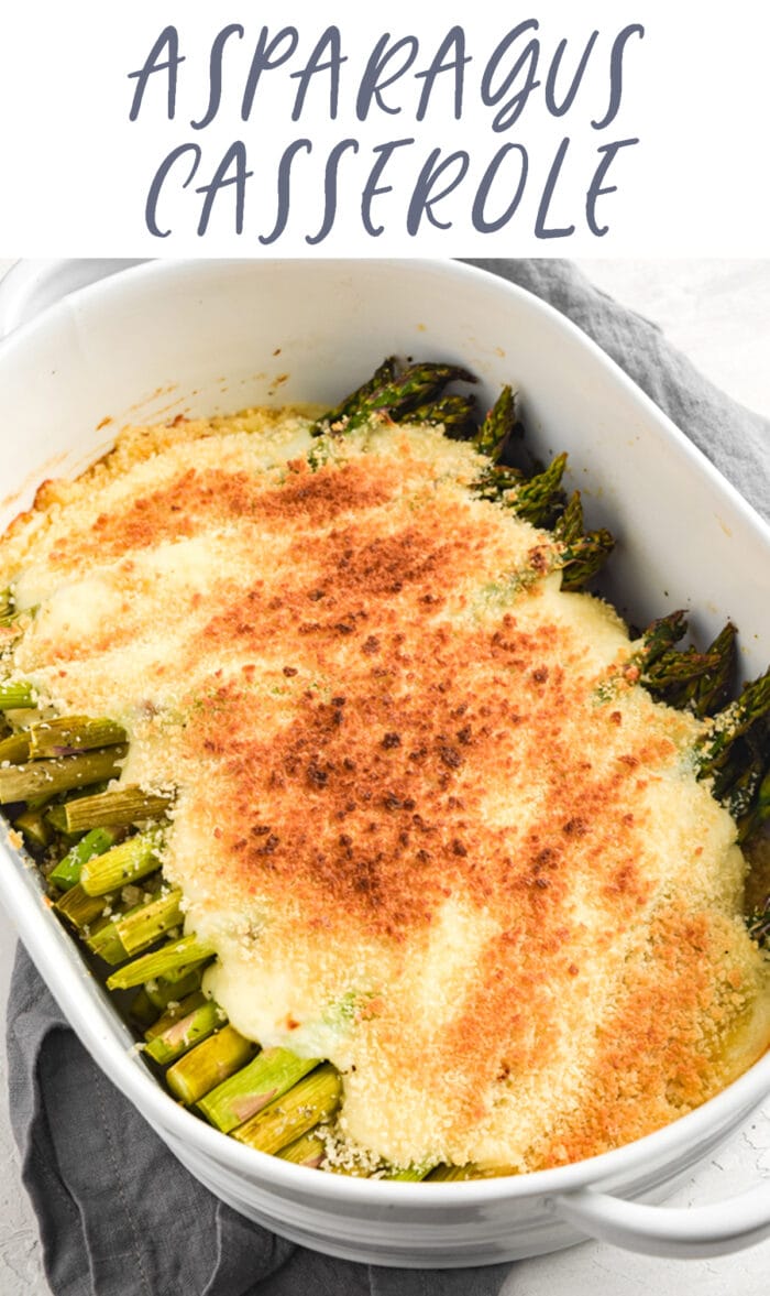 Pin graphic for asparagus casserole