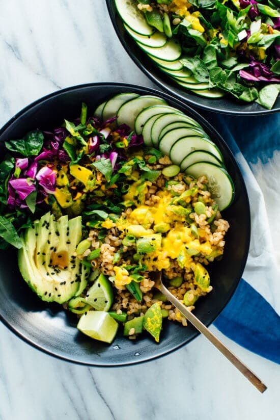 Buddha bowl with avocado