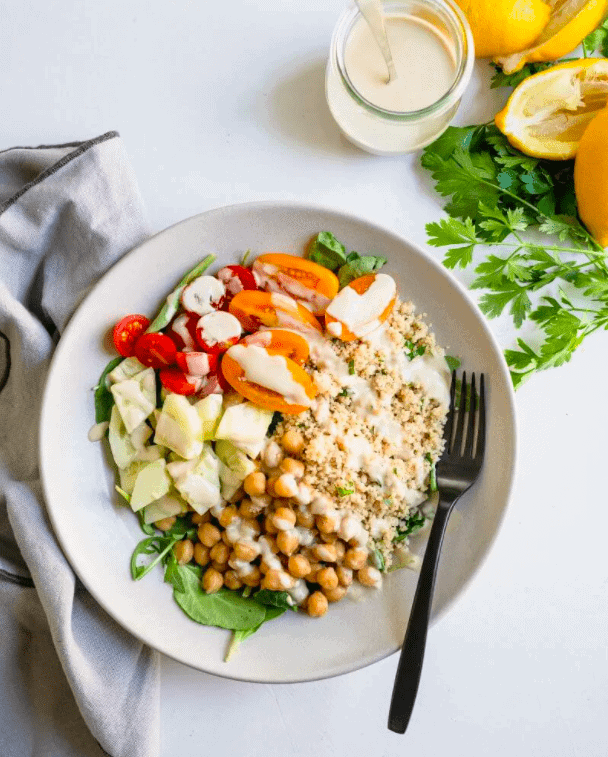 Chickpea and couscous grain bowl recipe