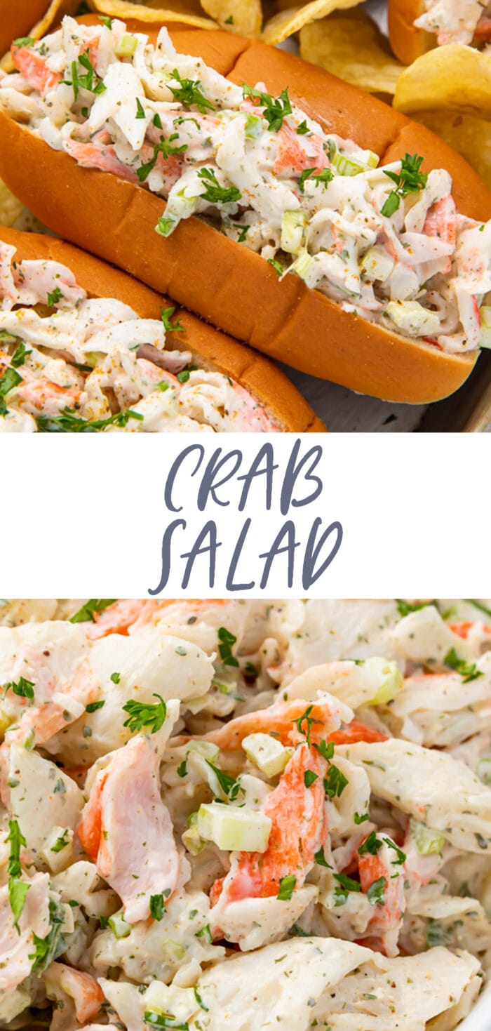 Pin graphic for crab salad