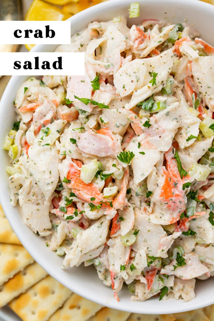 Pin graphic for crab salad