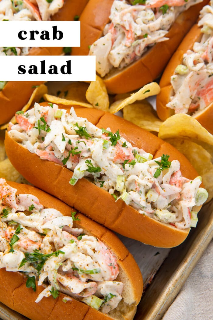 Pin graphic for crab salad