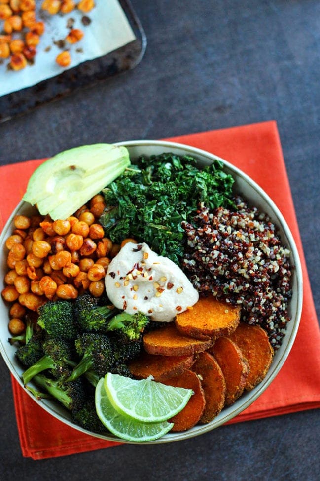 Roasted veggies and quinoa bowl