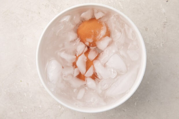 Eggs in ice bath