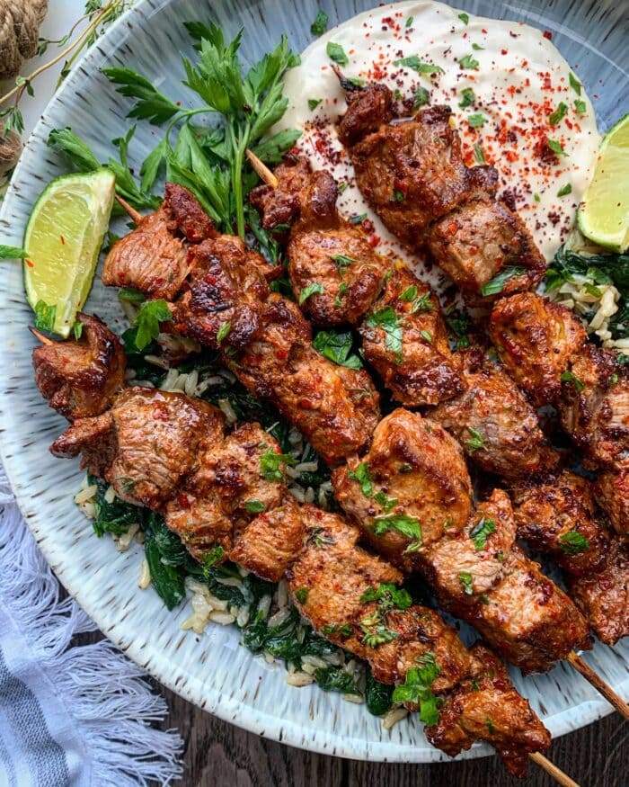 Lamb shish kebabs from Meliz Cooks