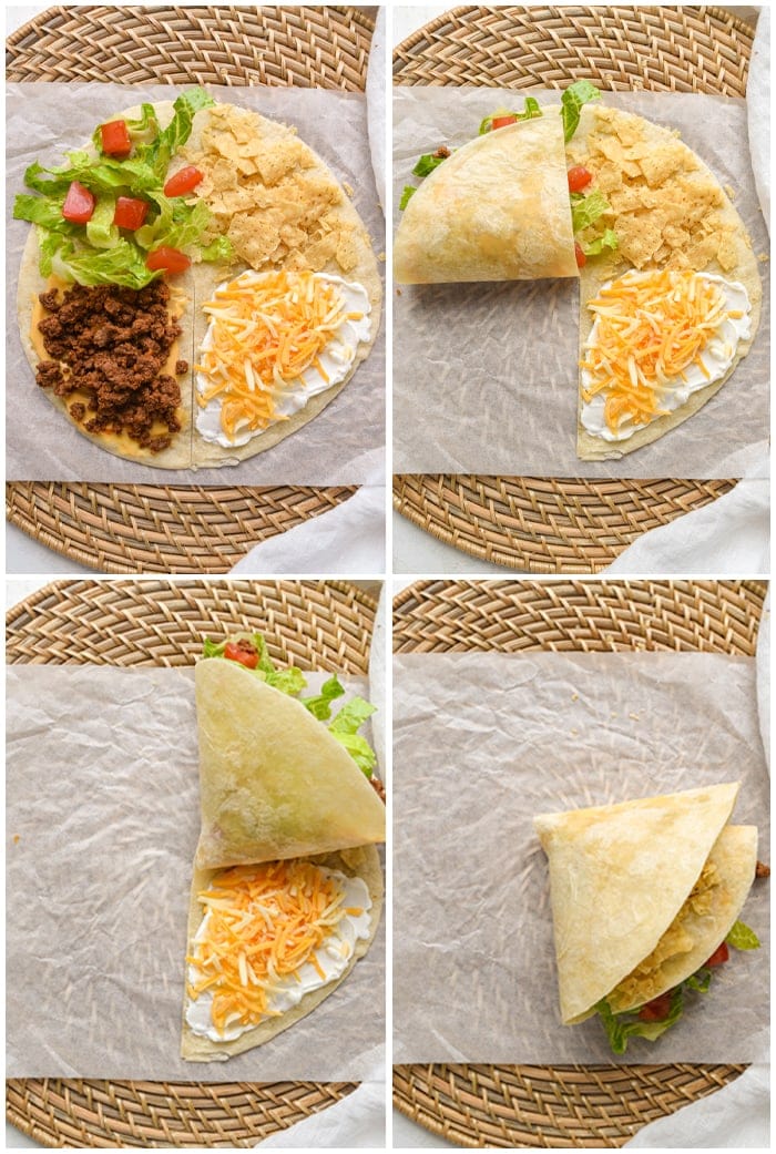 Mexican tortilla wrap hack process graphic