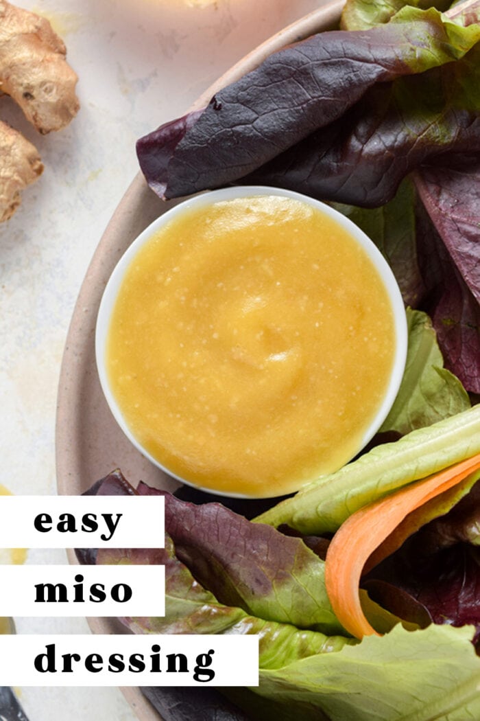 Pinterest graphic for miso dressing