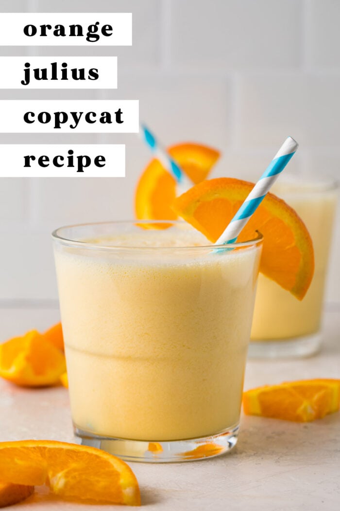 Pinterest graphic for Orange Julius recipe