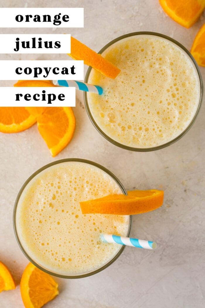 Pinterest graphic for Orange Julius recipe