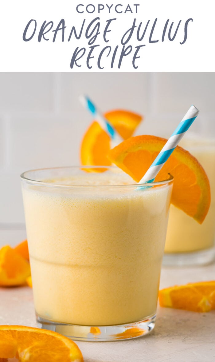 Pinterest graphic for Orange Julius recipe