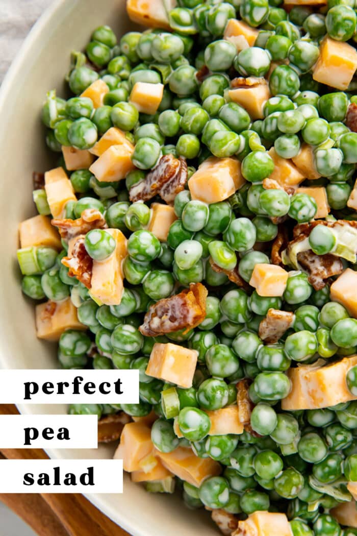 Pinterest graphic for pea salad