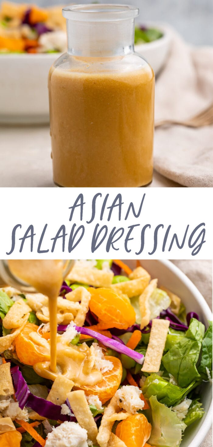 Pin graphic for Asian salad dressing