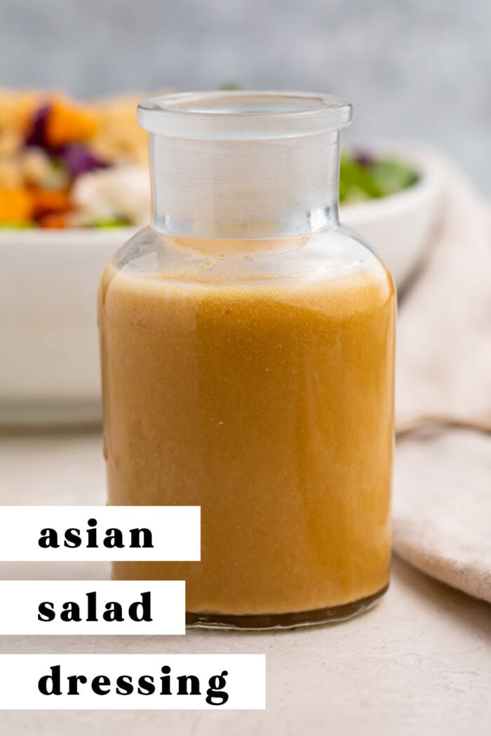 Pin graphic for Asian salad dressing