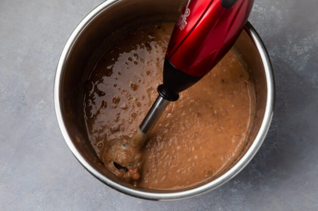 Immersion blender and beans in Instant Pot