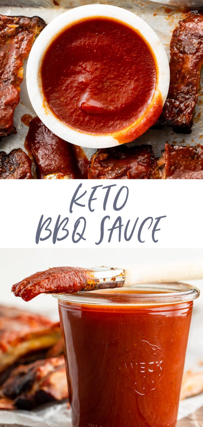 Pin graphic for keto bbq sauce