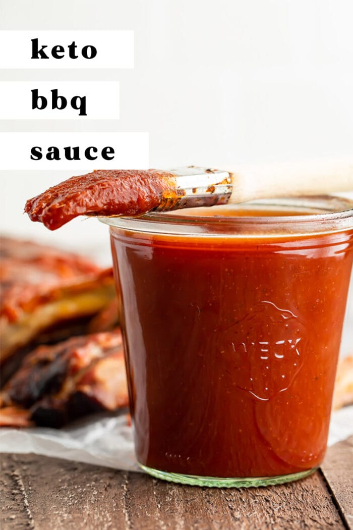 Pin graphic for keto bbq sauce