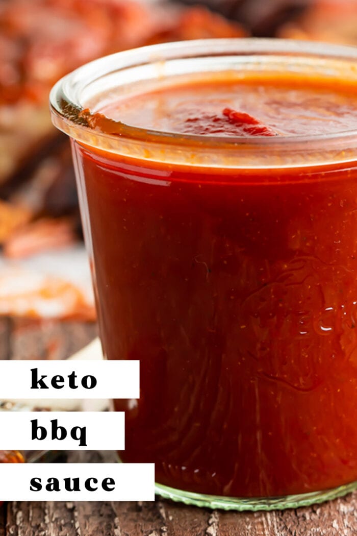 Pin graphic for keto bbq sauce