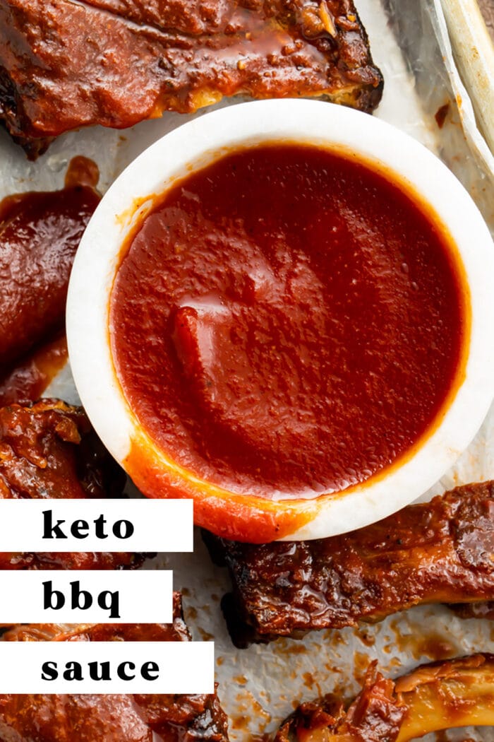 Pin graphic for keto bbq sauce