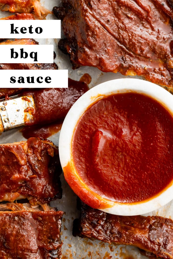 Pin graphic for keto bbq sauce