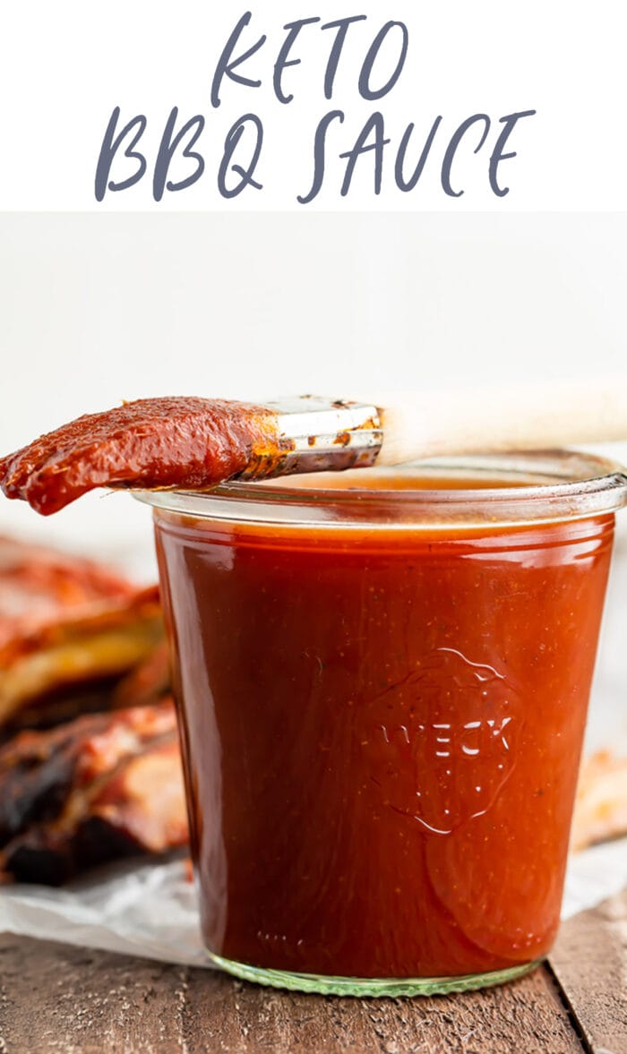 Pin graphic for keto bbq sauce