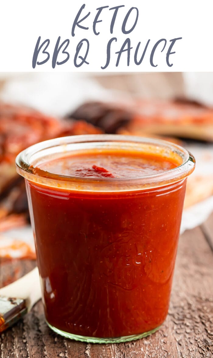 Pin graphic for keto bbq sauce