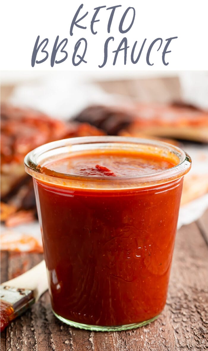 Pin graphic for keto bbq sauce