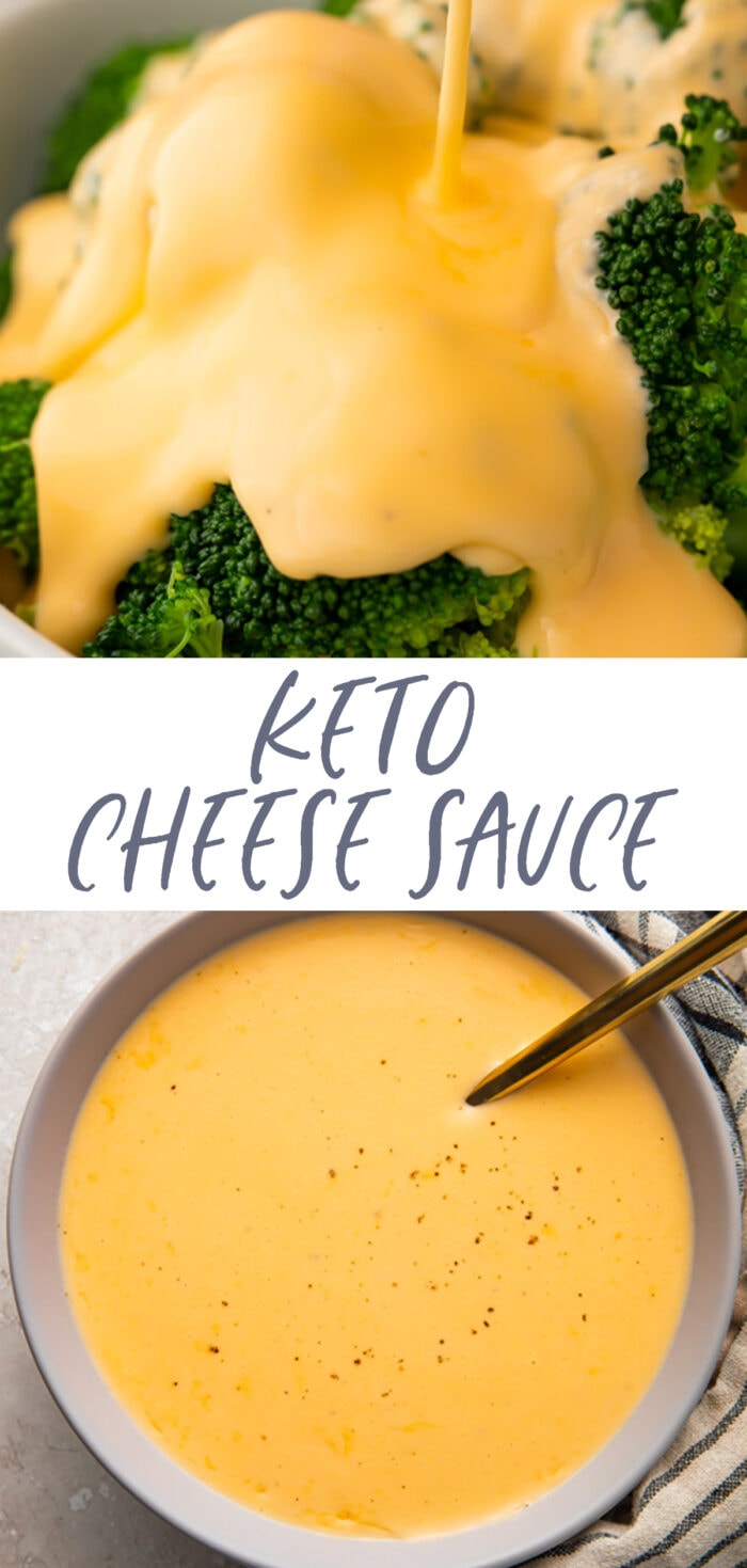 Pin graphic for keto cheese sauce